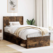 Struttura del letto con stoccaggio e testata Rovere Fumo 3414247
