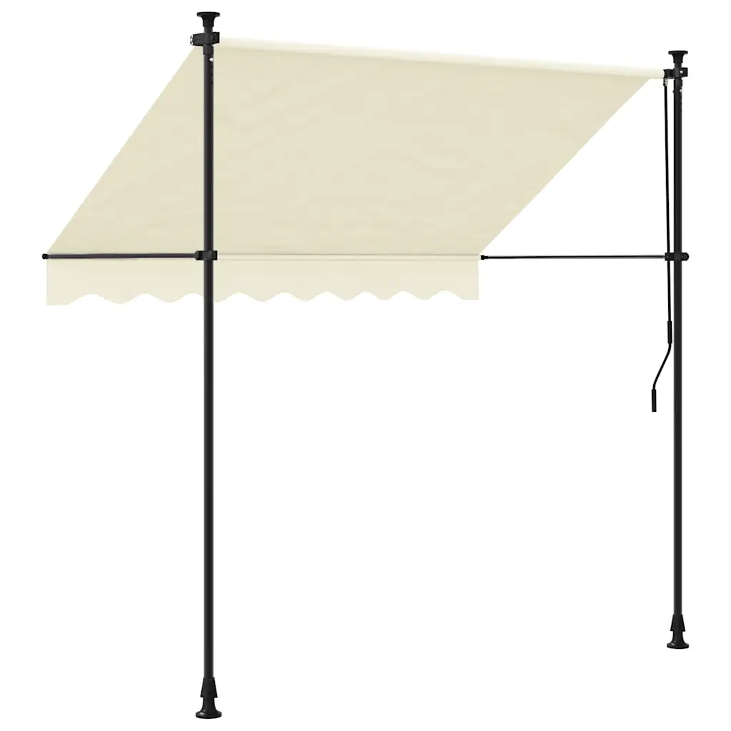 Tenda da Sole Retrattile Crema 250x150 cm in Tessuto e Acciaio