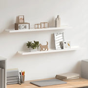 Mensole con Sporgenza 2 pz Bianche 80x9x3 cm MDF 323930