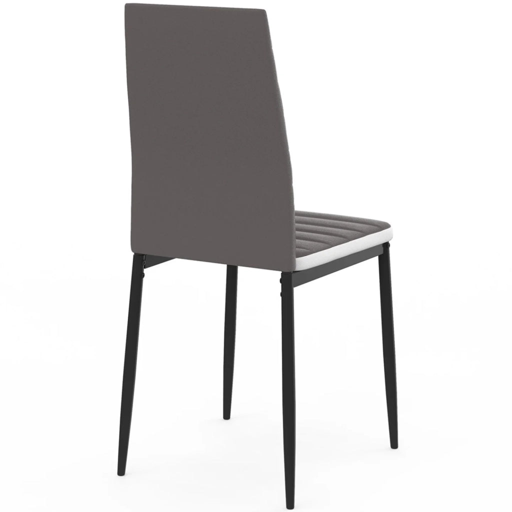 IDMarket - Set di 6 sedie da pranzo grigie con fascia bianca per sala ROMANE