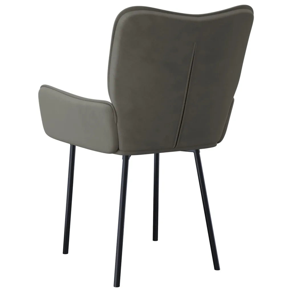 Sedie da Pranzo 2 pz Grigio Scuro in Velluto cod mxl 20562