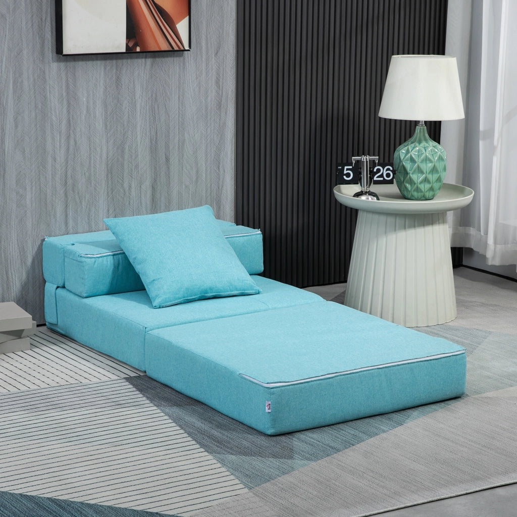 Poltrona letto 1 posto con cuscino ¨C zephmum ¨C tessuto blu