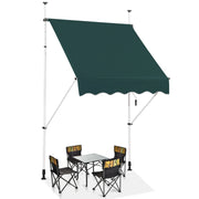Tenda a molla larga 150 cm senza forare da balcone resistente ai raggi UV, Tenda regolabile in altezza Verde
