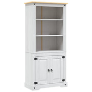 Credenza | Madia | Buffet da pranzo | Armadio da pranzo in Legno di Pino Messicano Corona Bianco 80x40x170 cm