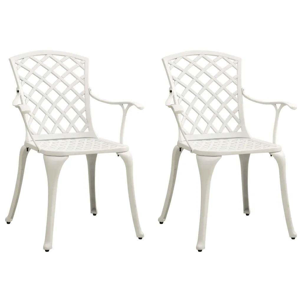Sedie da Giardino 2 pz in Alluminio Pressofuso Bianco cod mxl 19215