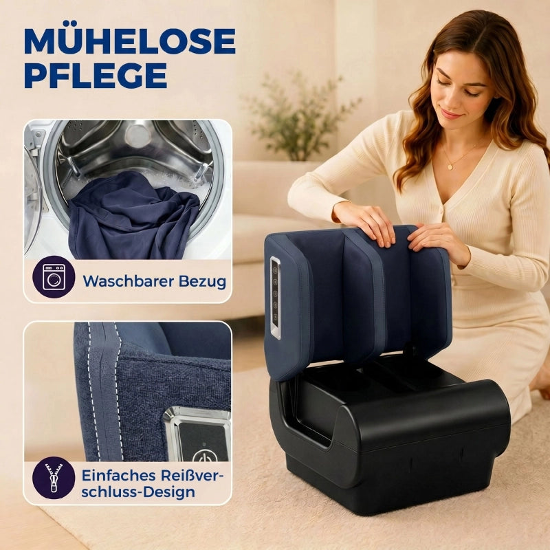 MASSAGGIATORE GAMBE 2-in-1 con riscaldamento, timer 15 min, Blu