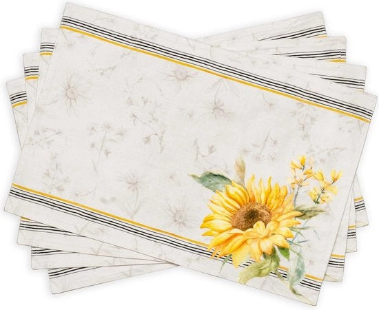 Set di 4 placemats decorativi in cotone 100% da 33 x 48 cm per cena di gala matrimonio primavera estate
