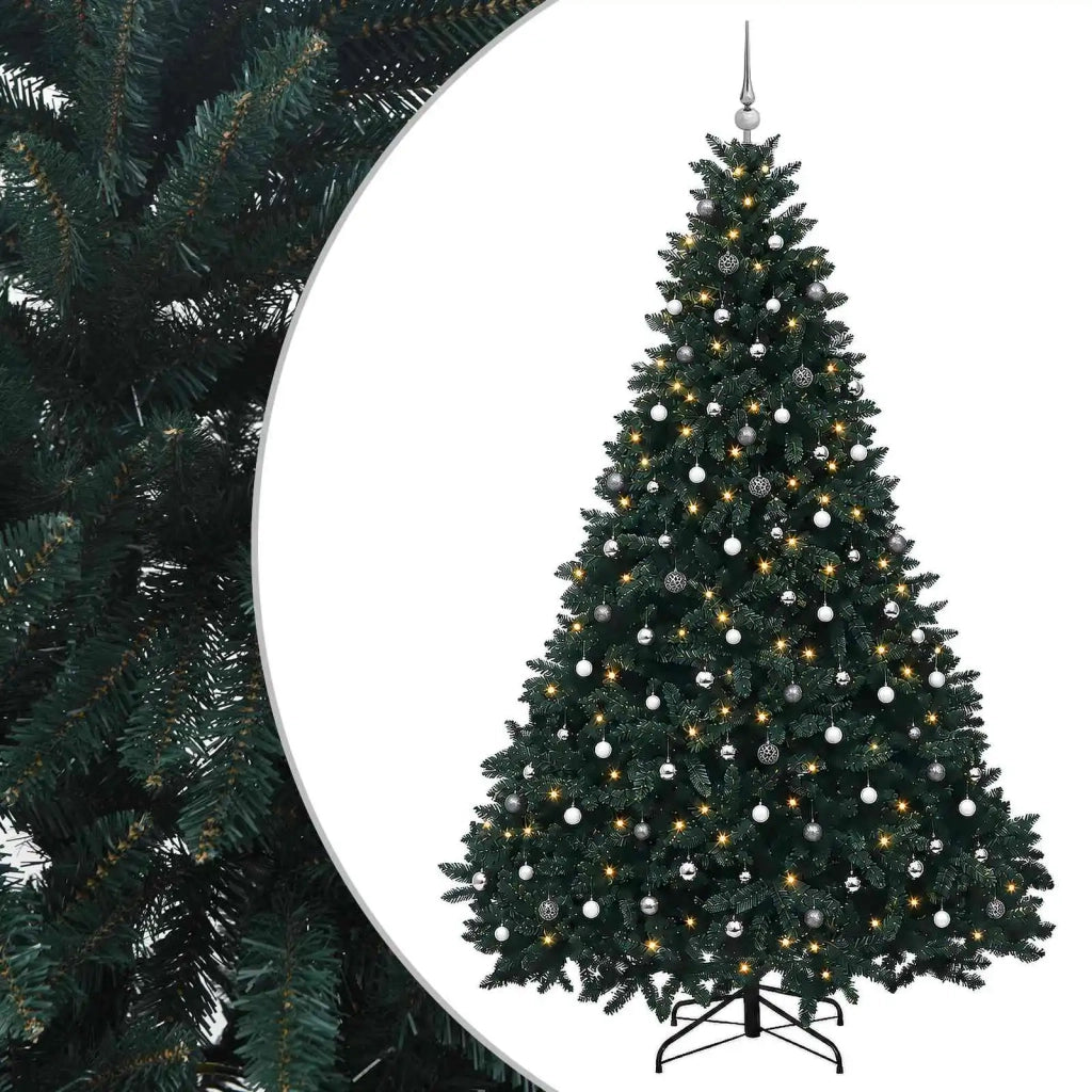 Albero di Natale artificiale verde scuro con palline 300 cm 3467422
