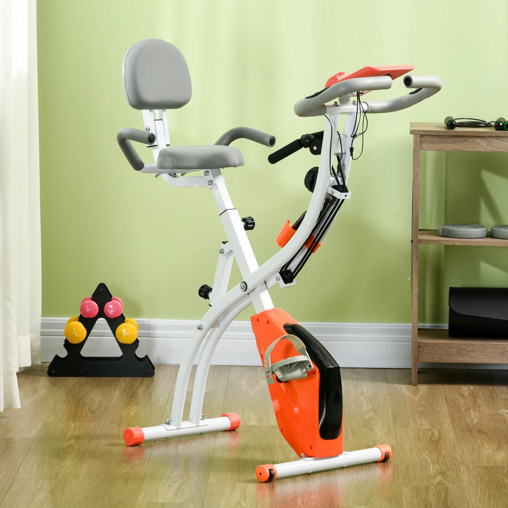 Bicicletta Statica Pieghevole Regolabile ¨C Zephmum ¨C 105x48x118 cm Arancione
