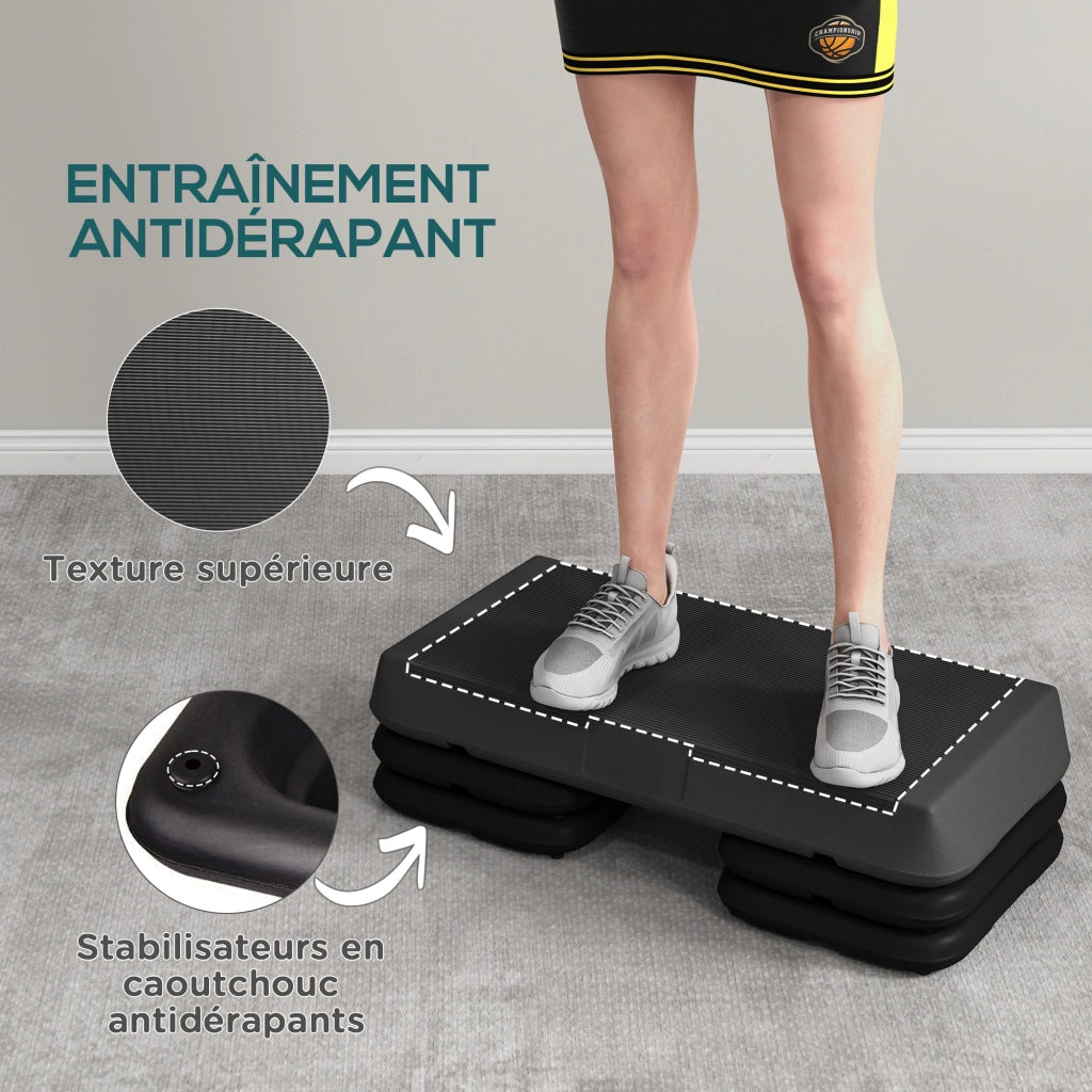 Stepper Fitness Regolabile ¨C zephmum ¨C Grigio 10/15/20 cm