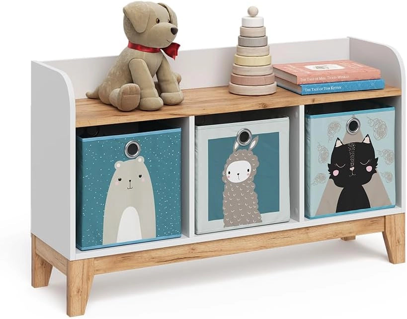 Panca per bambini Malia, Bianco/Artisan, 107.2 x 63.8 cm, adatto come seduta e superficie d’appoggio per bambini