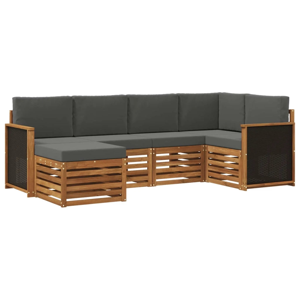Set divano sezionale con cuscino 5 pcs Naturale e Antracite 3384553