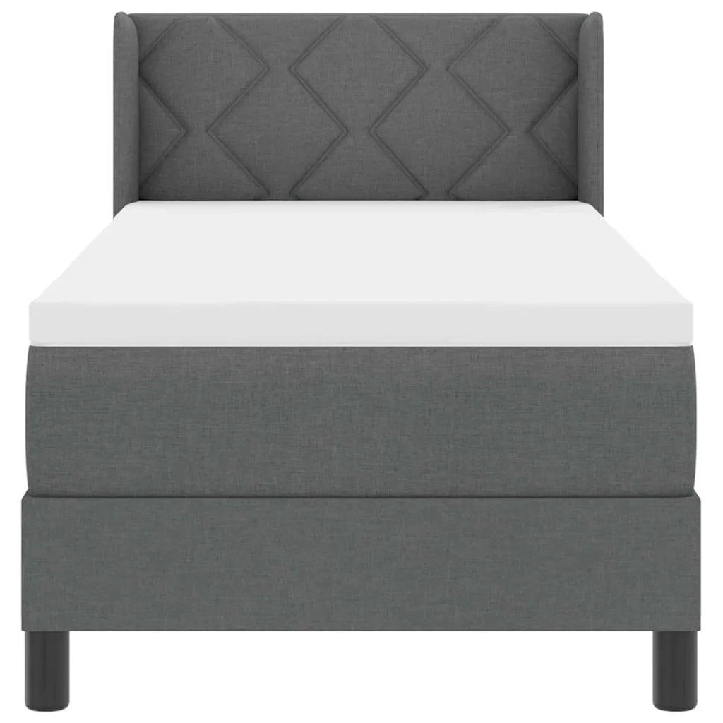 Letto a molle con testiera Grigio scuro 200 x 80 cm Tessuto 3341133