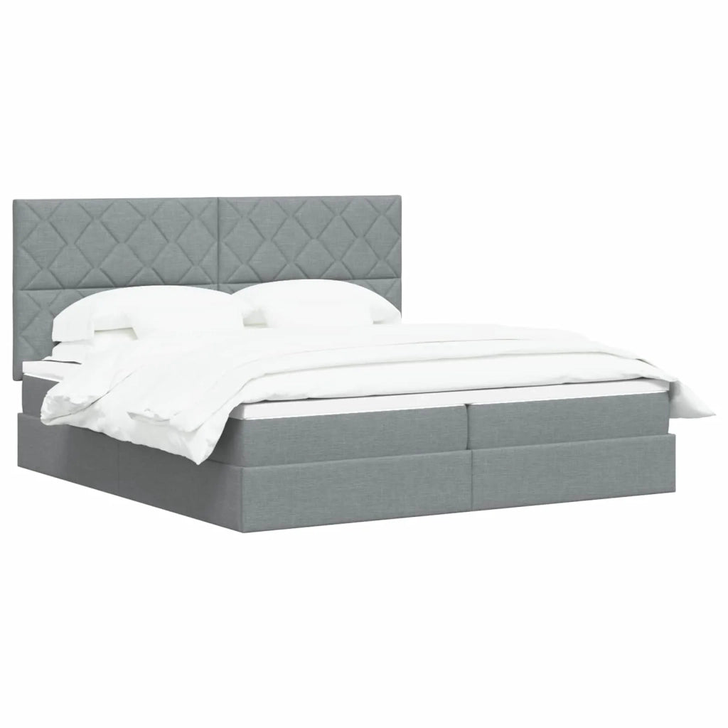 Letto con contenitore e materasso Grigio Chiaro 200 x 200 cm 3459588