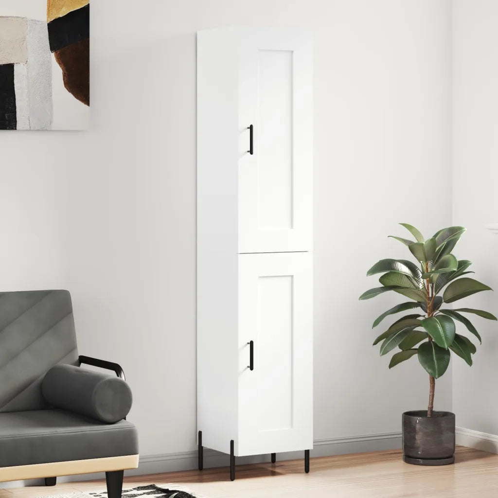 Credenza | Madia | Buffet da pranzo | Armadio da pranzo Bianca 34,5x34x180 cm in Legno Multistrato