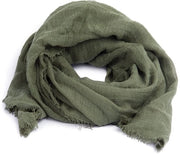 Scialle per donna, stoffa crucciata, pashmina, 30 colori, verde khaki