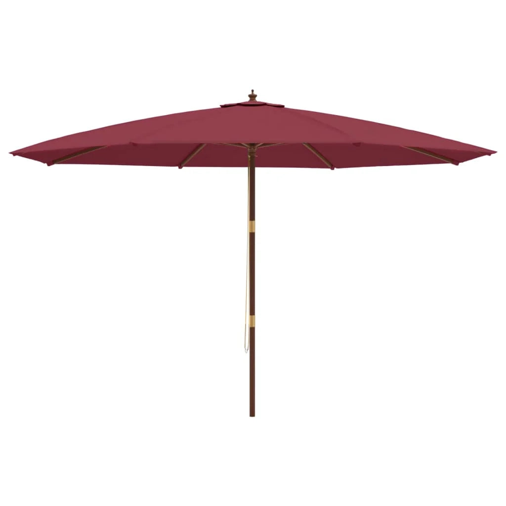 Ombrellone da giardino con palo in legno 400 x 273 cm rosso bordeaux 02_0008351
