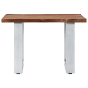 Tavolino da Salotto con Bordi Vivi 60x60x40 cm Massello Acacia 247826