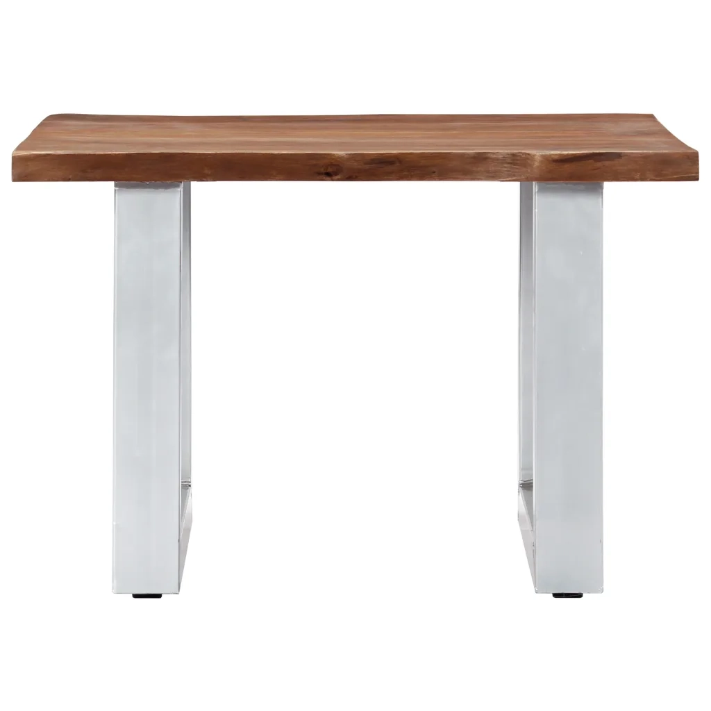 Tavolino da Salotto con Bordi Vivi 60x60x40 cm Massello Acacia 247826