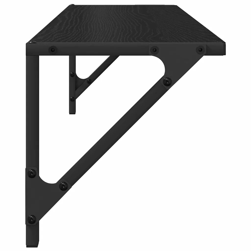 Scaffali da parete 2 pcs Rovere Nero 80 x 25 x 25,5 cm 882861