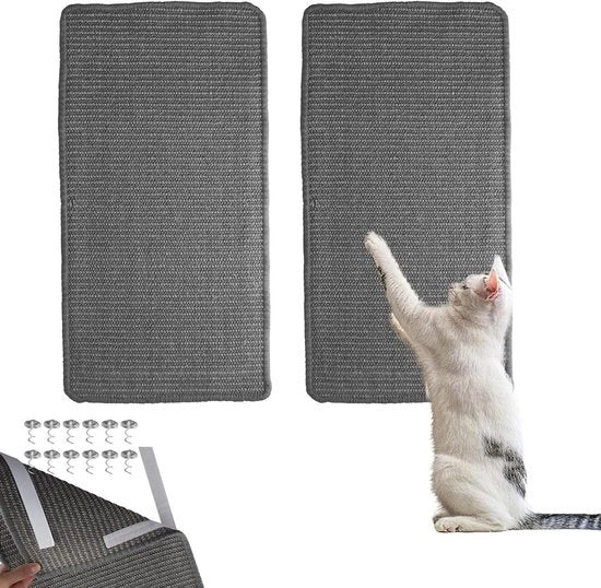 Mat per gatti - Set da 2 - Sisal - 60 x 30 cm - Protezione contro le abrasioni - Autoadesivo