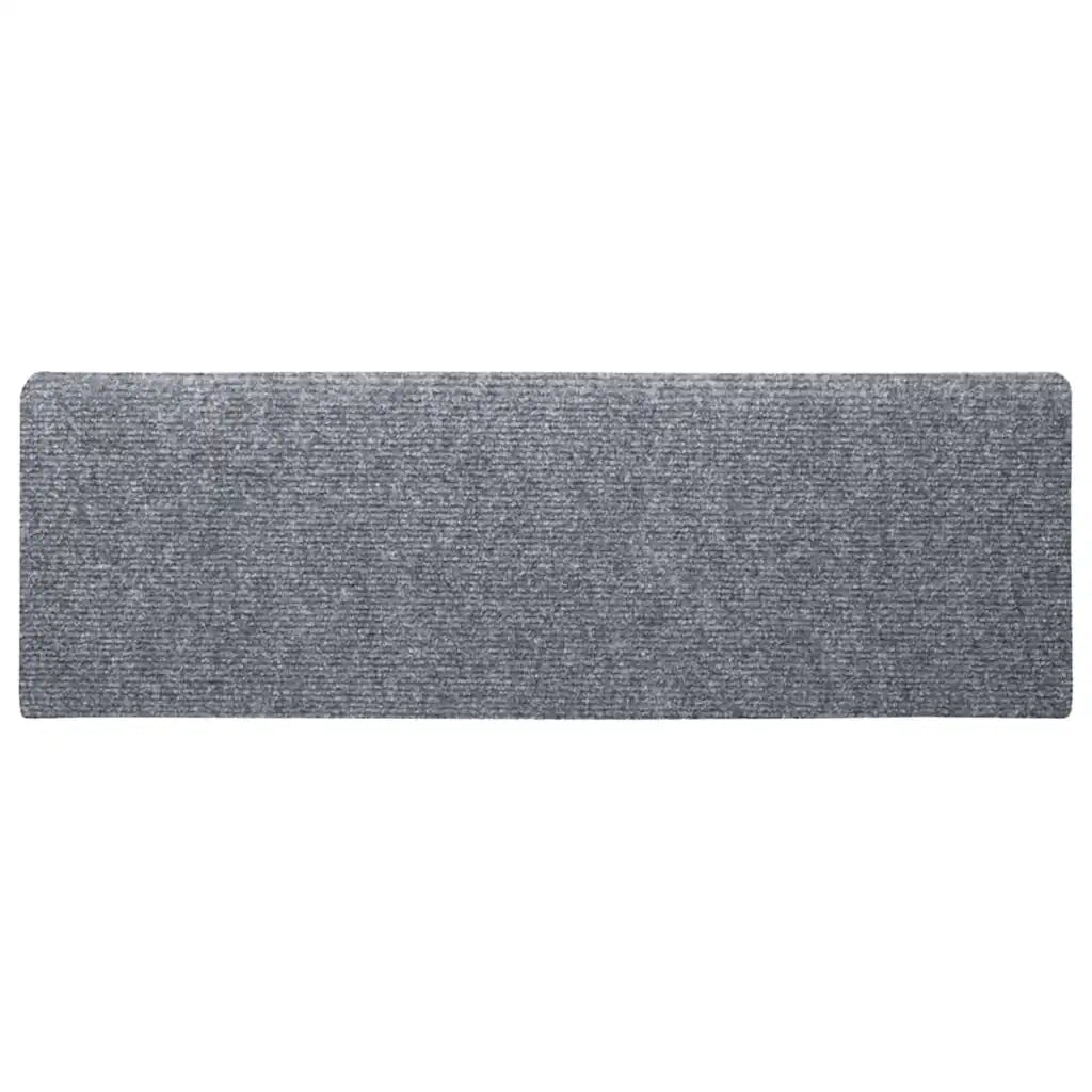 Tappetini per scale autoadesivi 10 pz 65x21x4 cm Grigio chiaro bordo rettangolare 149729