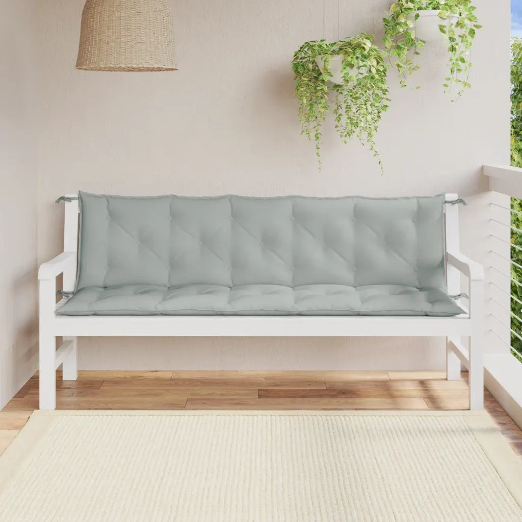 Cuscini Panca Giardino 2 pz-Set di 2 Cuscini per panchina da esterno Grigio Chiaro M¨¦lange 180x50x7 cm