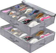 Organizzatore di Cassetto per Scarpe - Set da 2 con Maniglie Rafforzate e Distributori Regolabili