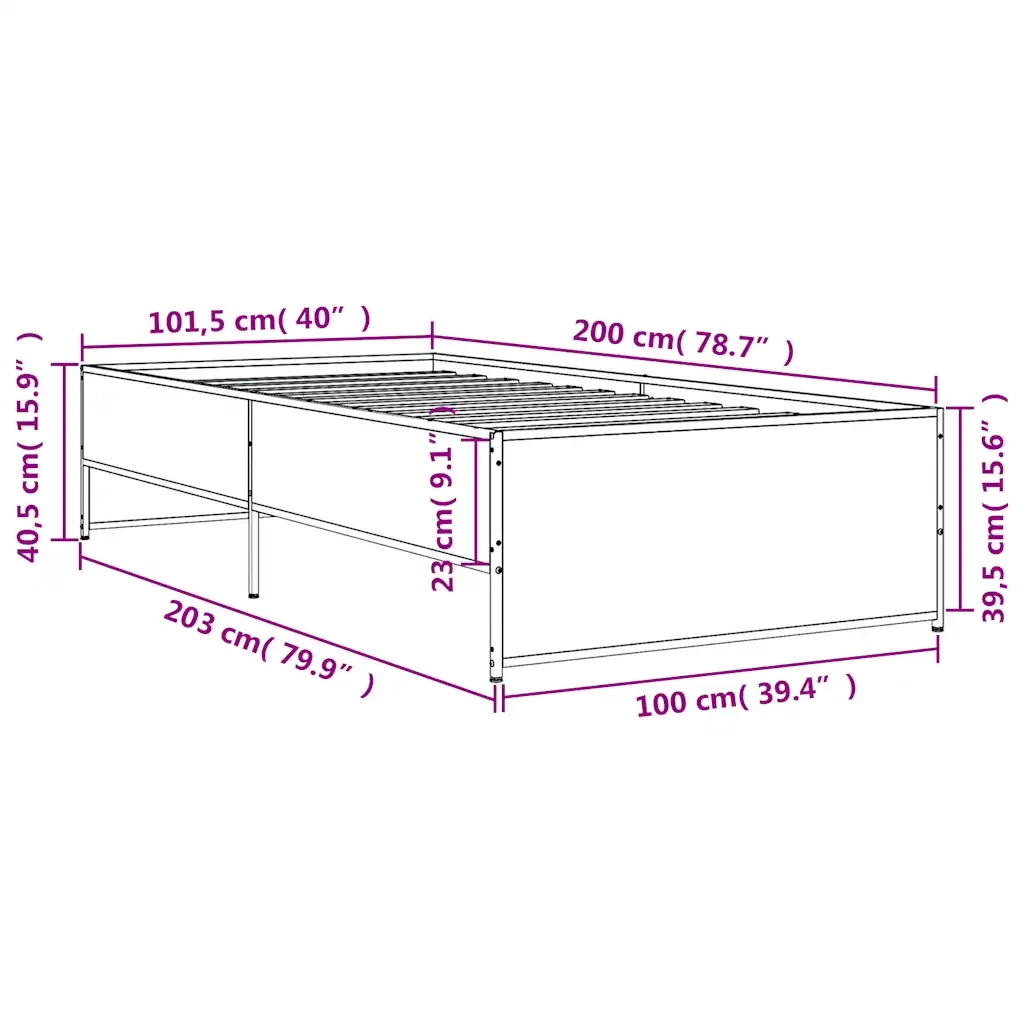 Giroletto Rovere Fumo 100x200 cm in Legno Multistrato e Metallo