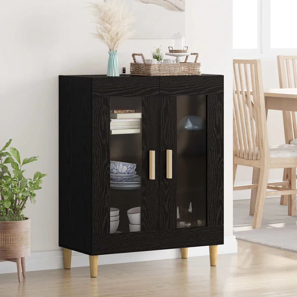 Credenza-Buffet-Armadio da cucina Rovere Nero 69,5 x 34 x 90 cm Legno multistrato 722812
