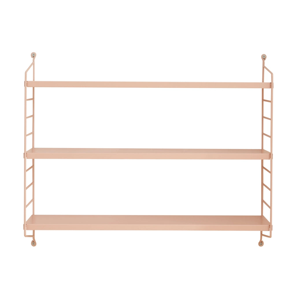 Set di 4 Scaffali da Parete Strängnäs a 3 Ripiani Regolabili  50 x 60 x 15 cm Acciaio Beige Pesca [en.casa]