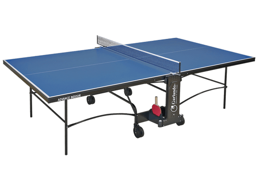 Tavolo da Pin Pong con Piano Blu e Ruote per Esterno Garlando Advance Outdoor