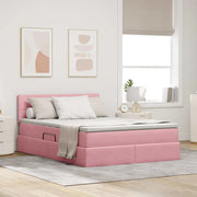 Letto con Contenitore con materasso Rosa 140 x 190 cm Velluto 3370760