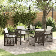 Set da Pranzo per Giardino 5 pcs Marrone polyrattan 3380630