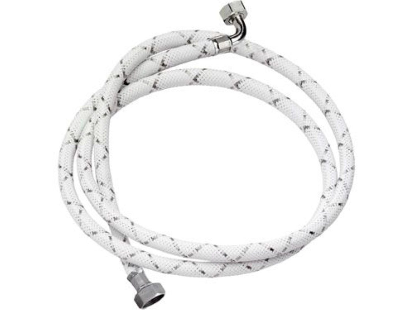 Tubo di carico con treccia in nylon bianco e dadi 150 cm