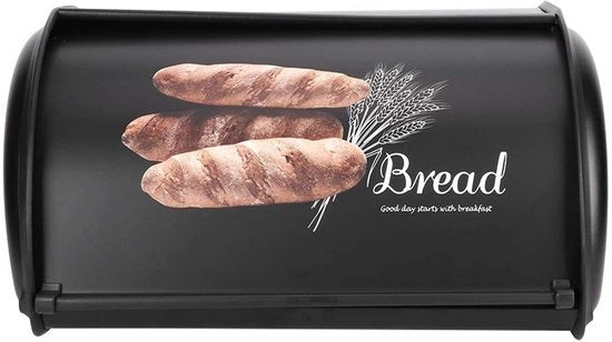 Contenitore per Pane in Acciaio Inossidabile con Fondo Antiscivolo - Grande Capacità - Dimensioni 34 x 23 x 14,5 cm - Nuovo - Tazza per Pane