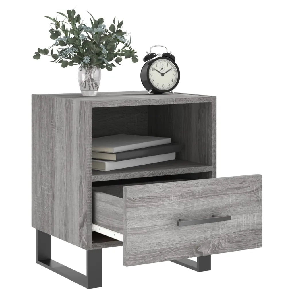Comodino-Tavolino da notte Grigio Sonoma 40x35x47,5 cm in Legno Multistrato 379466