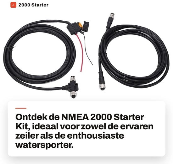Kit di avvio NMEA 2000 - Cavo da 3 Metri - Connettore T - Resistenze di chiusura - Impermeabile - Materiale ABS - Impianto di rete marittimo