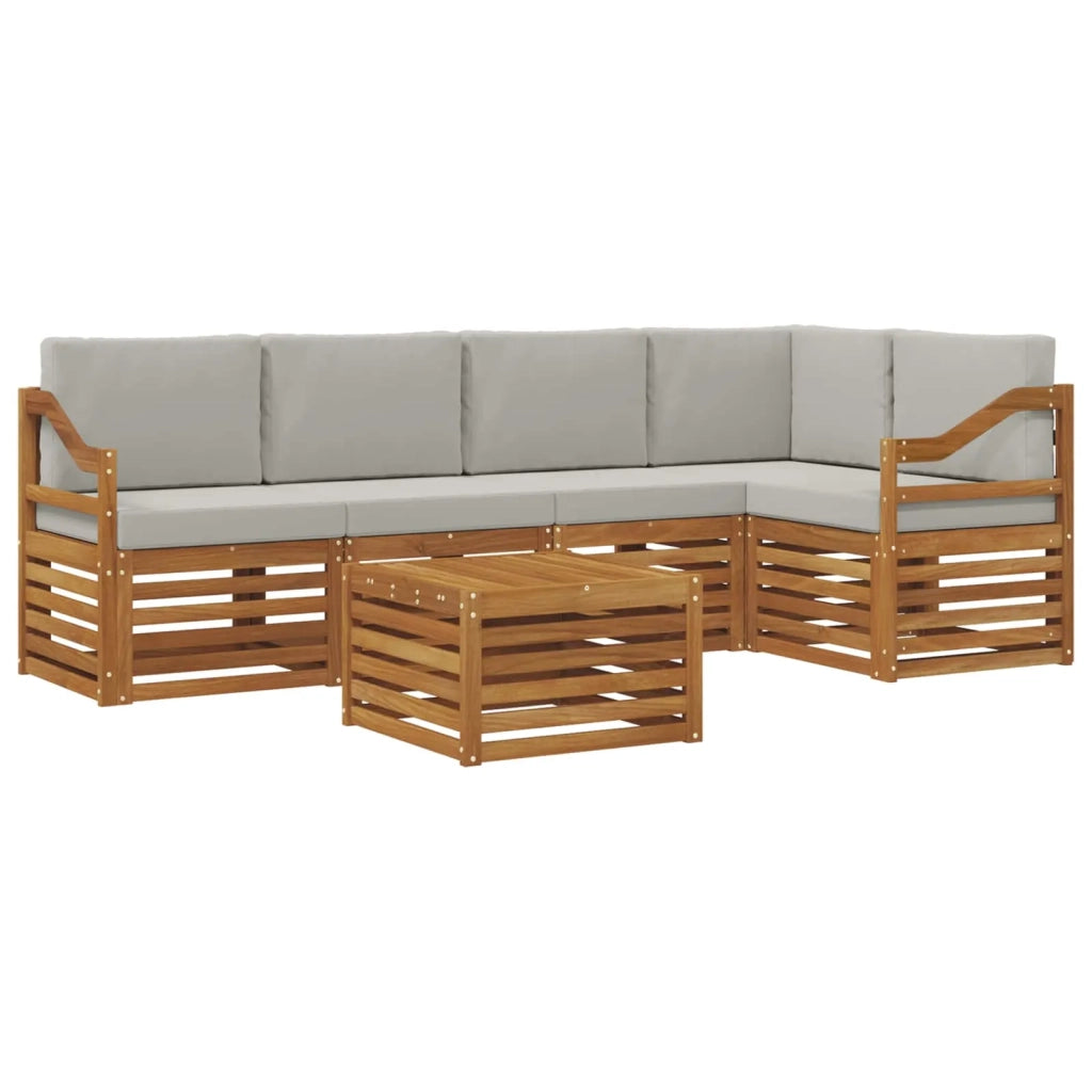 Set divano sezionale con cuscino 6 pcs Grigio Naturale e Chiaro 3374866