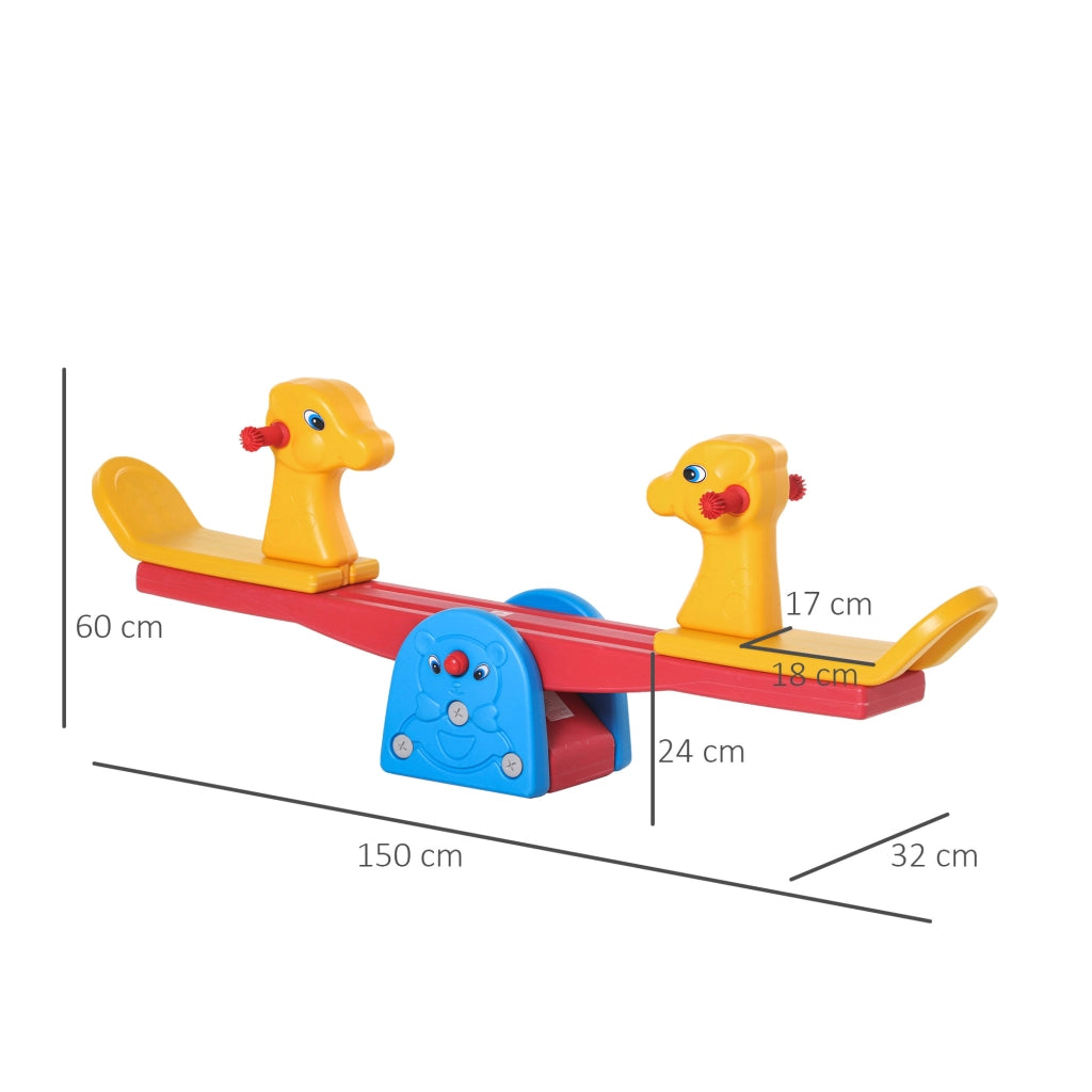Altalena bilico a dondolo per bambini con manubrio ¨C zephmum ¨C giraffa multicolor 150x32x60 cm