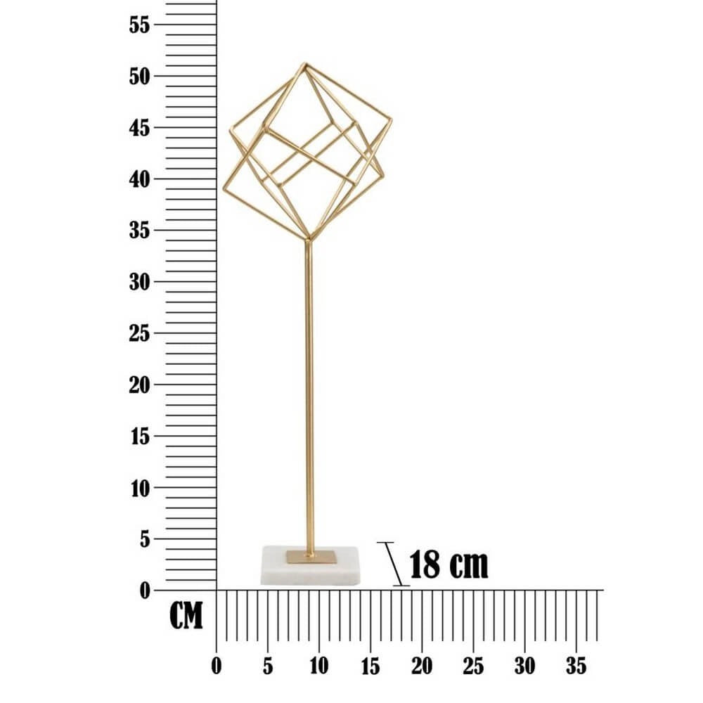Soprammobile moderno in metallo dorato con cubi - CUBIX