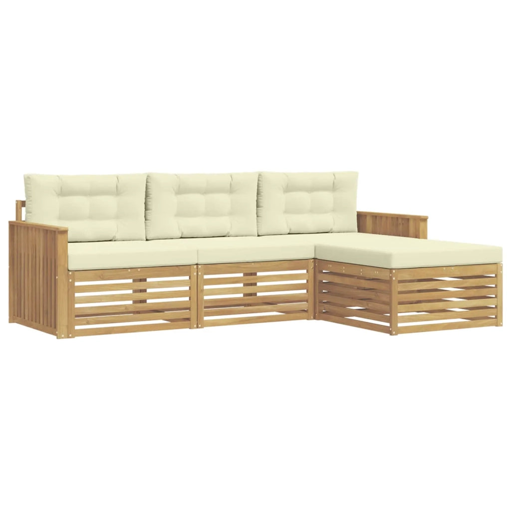 Set di divani da esterno 4 pcs Bianco e Crema 3390280