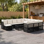 Set Divano da Giardino 13 pz Nero polyrattan 3434461