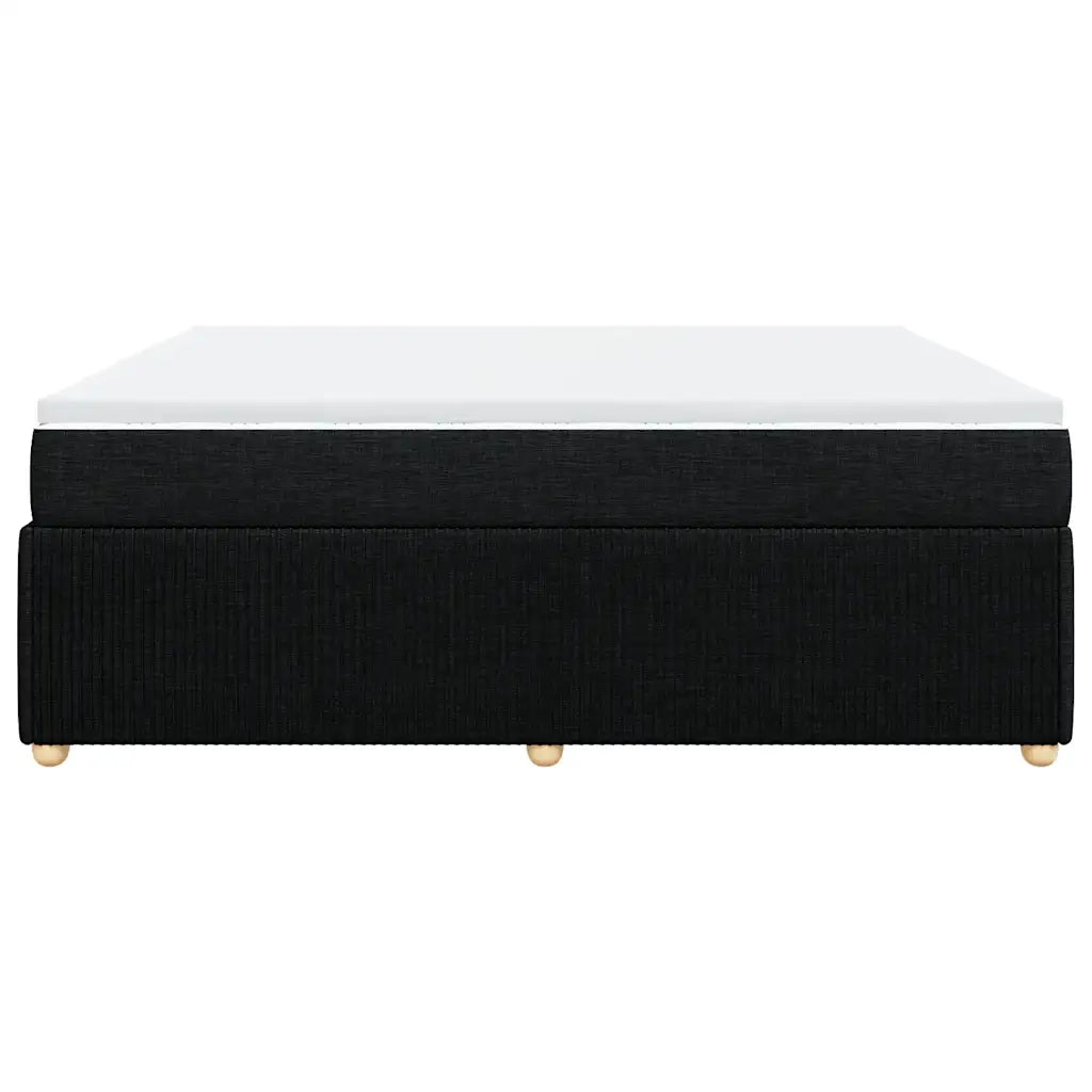 Giroletto a Molle con Materasso Nero 200x200 cm in Tessuto