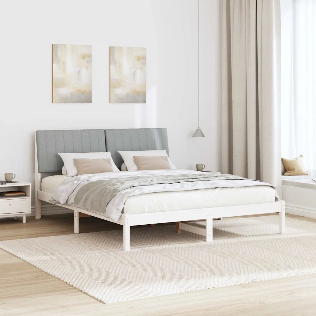 Struttura del letto Bianco 160 x 200 cm Pino massello