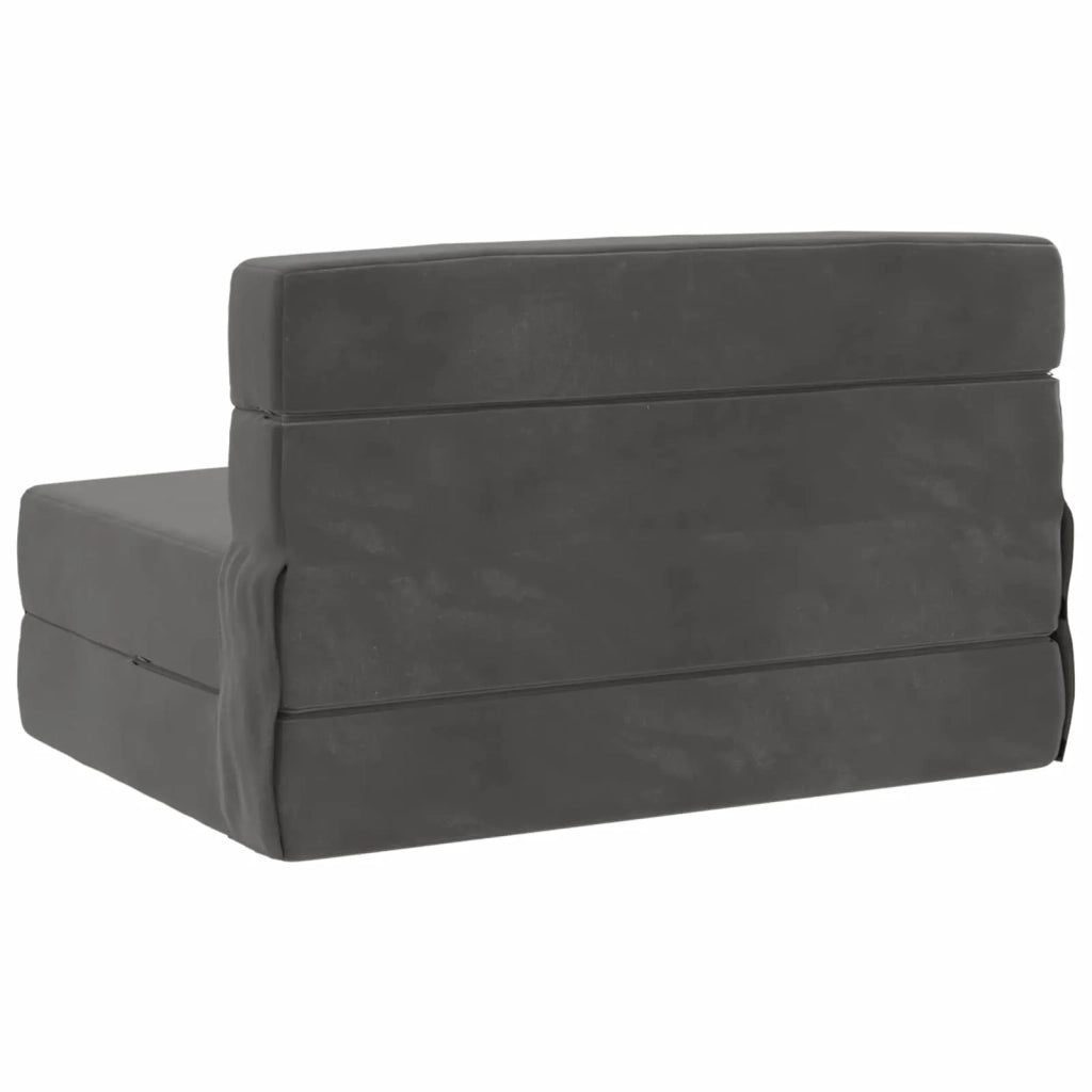 Divano Letto Pieghevole Grigio Scuro 100 x 80 x 60 cm Tessuto 900110