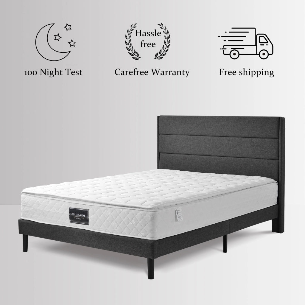 OKWISH Materasso a Molle Insacchettate 140×200 cm, Materasso Matrimoniale 7 Zone, Rigidità H3, Altezza 25 cm, senza Materasso, Poliestere, Bianco