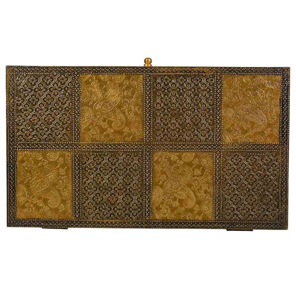 Portagioie in legno e metallo marrone 33x20,5x7h