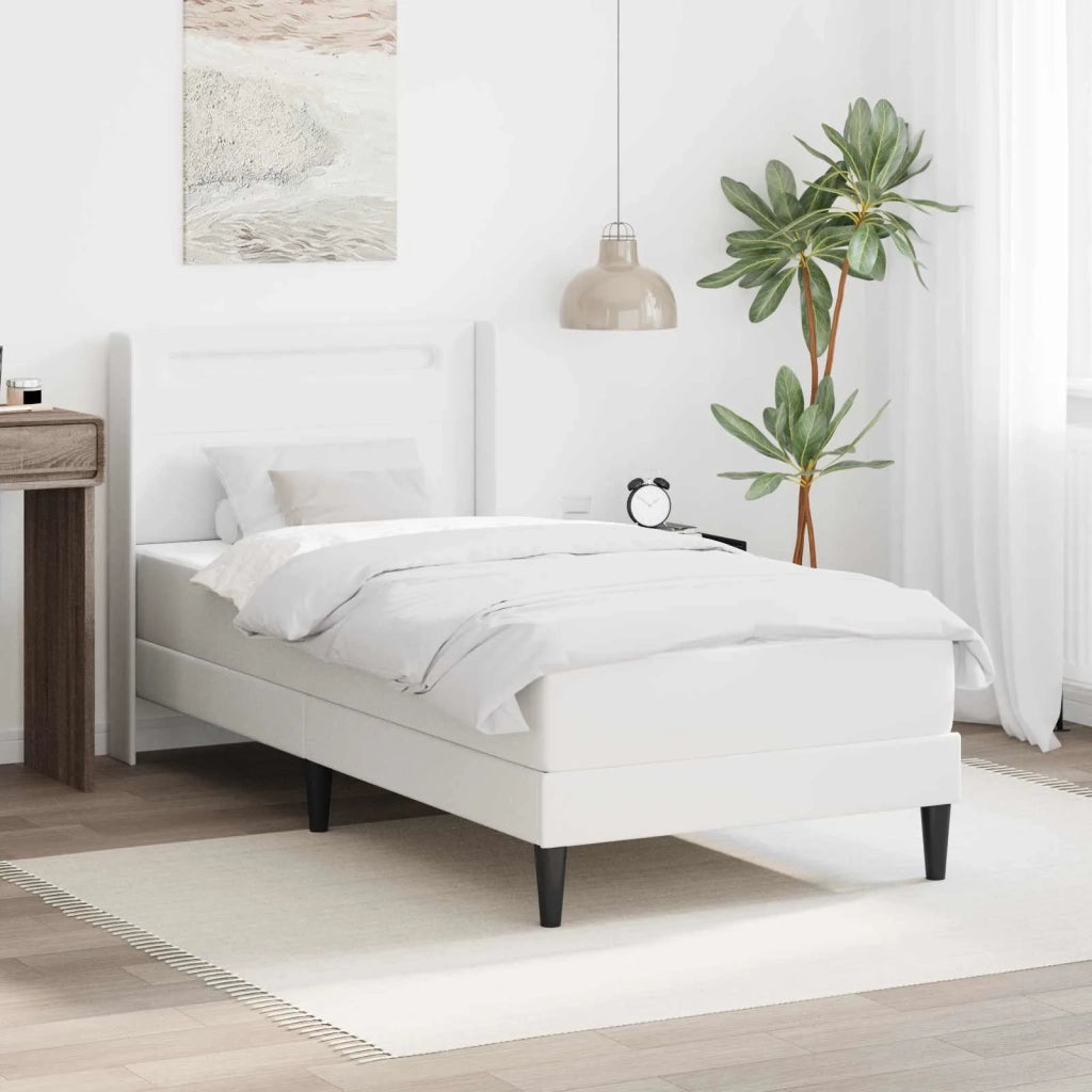Struttura letto con materasso Bianco 90 x 190 cm Similpelle 3414896