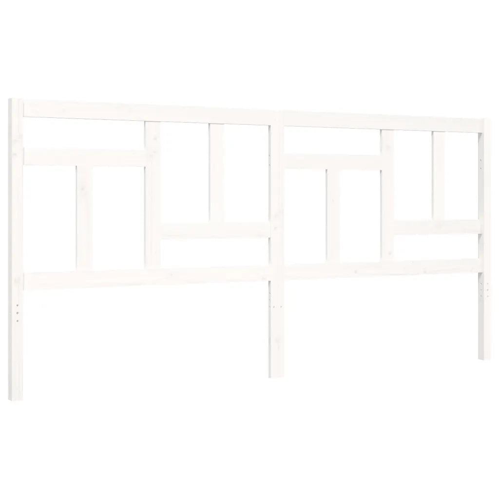 Giroletto con Testiera-Struttura Letto con testiera Bianco 200x200 cm in Legno Massello 297654